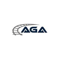 AGA letter logo design on WHITE background. AGA creative initials letter logo concept. AGA letter design. vector