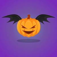 bat pumpkin halloween vector