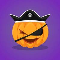 pirate pumpkin halloween vector