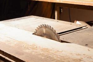 circular saw, woodworking machine for cutting closeup photo