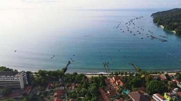 Beautiful panoramic aerial view of Pangandaran beach. photo