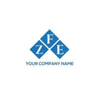 ZFE letter logo design on WHITE background. ZFE creative initials letter logo concept. ZFE letter design. vector