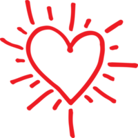 Heart hand draw icon sign design png