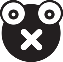 design de símbolo de sinal de ícone de emoção de sapo png