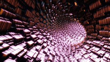 Loop glow tile flying lines motion in tunnel video