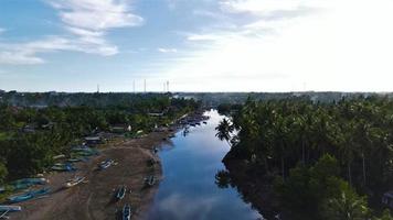 Beautiful panoramic aerial view of Pangandaran beach. photo