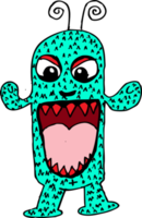 Cartoon cute monster icon sign design png