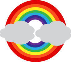 arco iris con diseño de símbolo de signo de icono de nube png