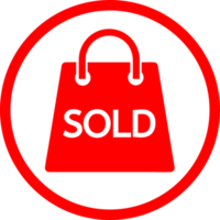 design de sinal de pacote de venda de ícone de saco de compras png