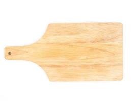 Wooden tray on white background photo