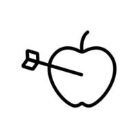 Apple target icon vector. Isolated contour symbol illustration vector