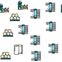 Paper Production Plant Vector Seamless Pattern