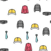 Clothes And Wearing Accessories Vector Seamless Pattern