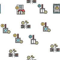 Electrical Installation Tool Icons Set Vector