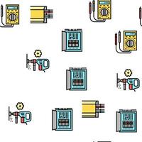 Electrical Installation Tool Icons Set Vector