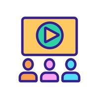 the audience video icon vector. Isolated contour symbol illustration vector