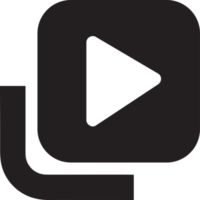 conception de signe d'icône de bibliothèque vidéo simple png