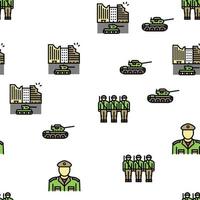 Army Soldier And War Technics Vector Seamless Pattern