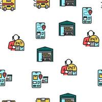 Delivery Service Application Vector Seamless Pattern