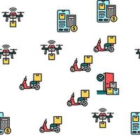 Delivery Service Application Vector Seamless Pattern