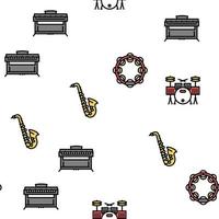 Music Instruments Performance Vector Seamless Pattern