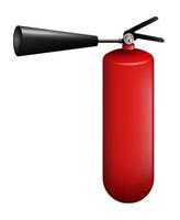 red car fire extinguisher in realistic design. Fighting fires. Isolated vector on a white background