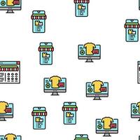 Shopping Online App Vector Seamless Pattern