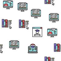 Online Education Book Vector Seamless Pattern