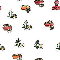 Groats Natural Food Vector Seamless Pattern