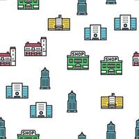 Building Architecture Vector Seamless Pattern