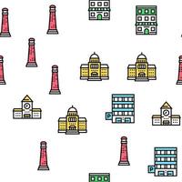 Building Architecture Vector Seamless Pattern