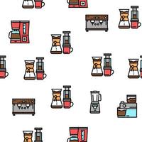 Coffee Shop Equipment Vector Seamless Pattern