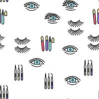 Eyelashes Extension Vector Seamless Pattern