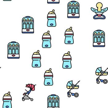 bebé tienda venta herramienta vector patrón sin costuras