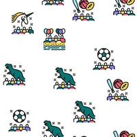 Kids Birthday Party Vector Seamless Pattern