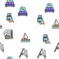 Mens Leisure Time Collection Icons Set Vector