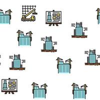 Building Construction Vector Seamless Pattern