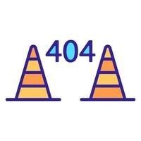 Error 404 vector icon. Isolated contour symbol illustration