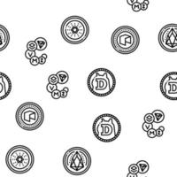 Cryptocurrency Digital Money Vector Seamless Pattern