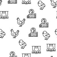 Chicken Meat Factory Vector Seamless Pattern