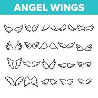 Angel Wings Flying Collection Icons Set Vector