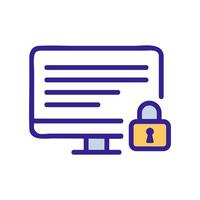 computer data protection icon vector outline illustration