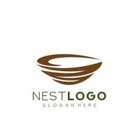 Bird Nest logo design template vector illustration