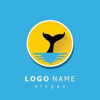 diseño creativo del logotipo del icono de la ballena vector