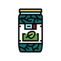 espinacas en botella color icono vector ilustración