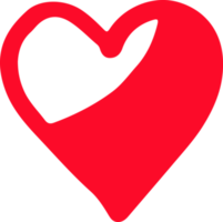 design de sinal de ícone de coração desenhado de mão png
