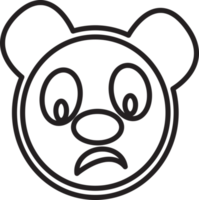 design de símbolo de sinal de ícone de desenho de panda png