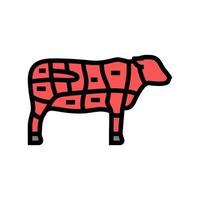 ilustración de vector de icono de color de carne de vaca de solomillo