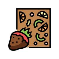 fruta chocolate color icono vector ilustración
