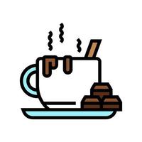 café chocolate color icono vector ilustración